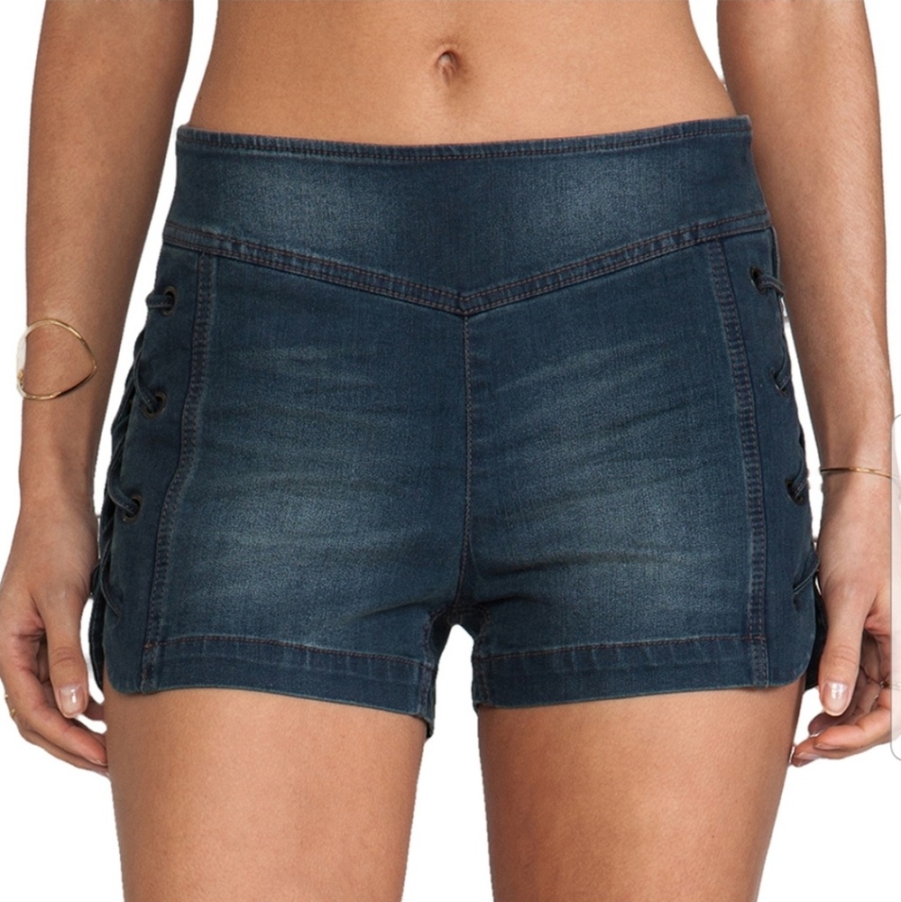 X-TRA PICS Free People High Rise Denim Lace Up - Picture 3 of 8